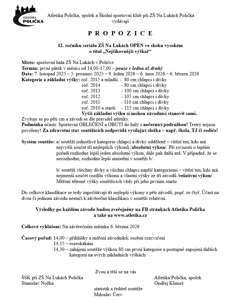 Propozice 2025 - na atletika.cz
